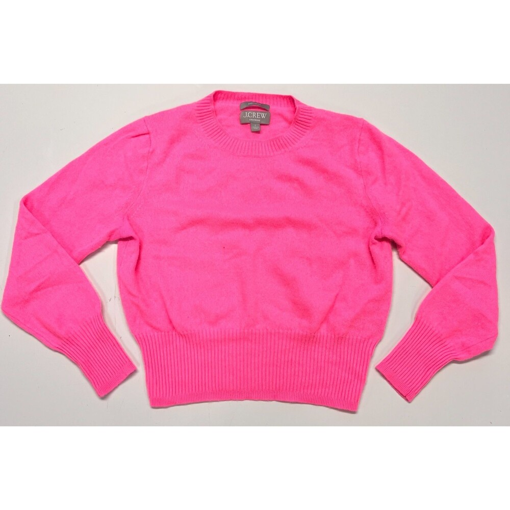 J.Crew 100% Cashmere Cropped Fit Light Pink Sweater  Size Small